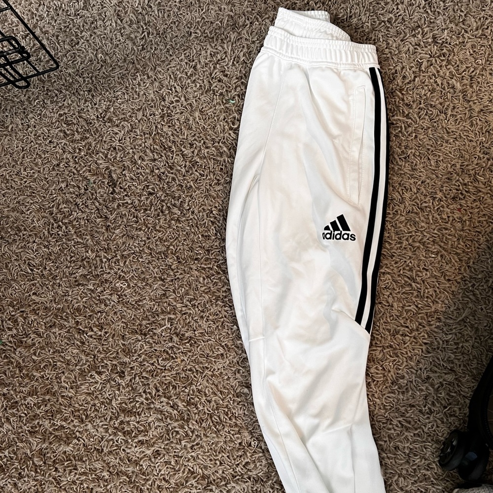 ALL WHITE mens ADIDAS JOGGERS! Mens XS - will fit small sized women!